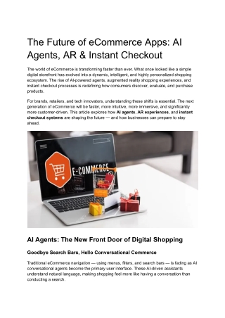 The Future of eCommerce Apps AI Agents, AR & Instant Checkout