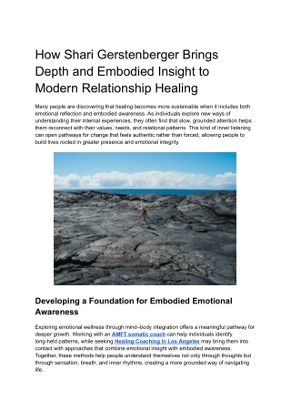 How Shari Gerstenberger Brings Depth and Embodied Insight to Modern Relationship Healing