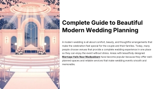 Complete Guide to Beautiful Modern Wedding Planning