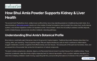 How Bhui Amla Powder Supports Kidney & Liver Health