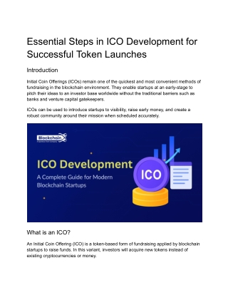 Essential Steps in ICO Development for Successful Token Launches