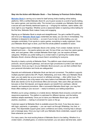 Step into the Action with Mahadev Book — Your Gateway to Premium Online Betting