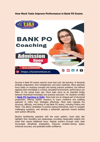 How Mock Tests Improve Performance in Bank PO Exams