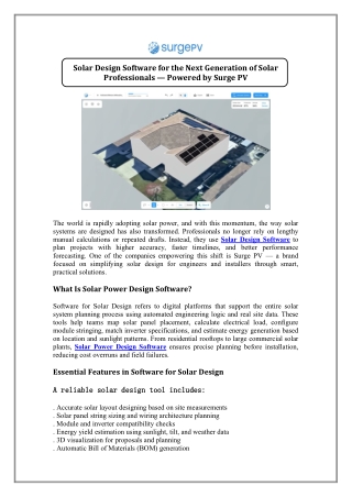 Solar Design Software