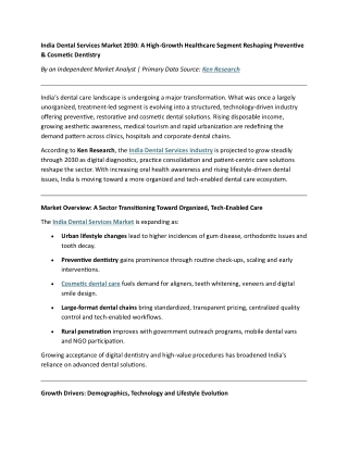 Rise of Multi-Specialty Dental Centers Offering Comprehensive Oral Care