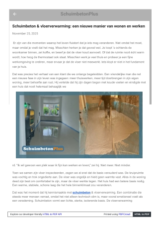 Schuimbeton & vloerverwarming een nieuwe manier van wonen en werken