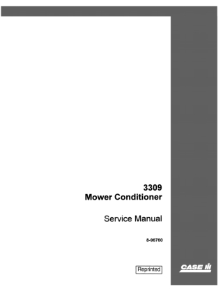 CASE IH 3309 Mower Conditioner Service Repair Manual Instant Download (Part Number 8-96760)