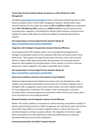 Transit Signal Priority Analytics Market