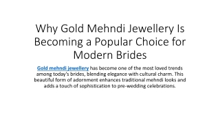 Gold Mehndi Jewellery