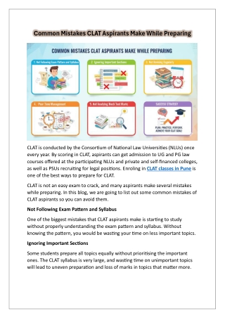 Common Mistakes CLAT Aspirants Make While Preparing