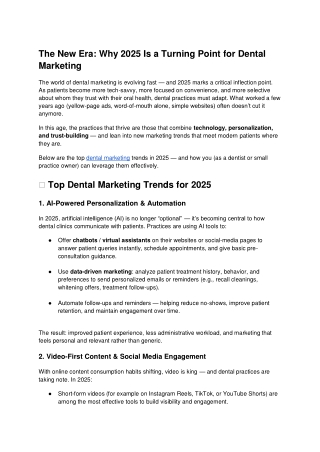 The New Era Why 2025 Is a Turning Point for Dental Marketing