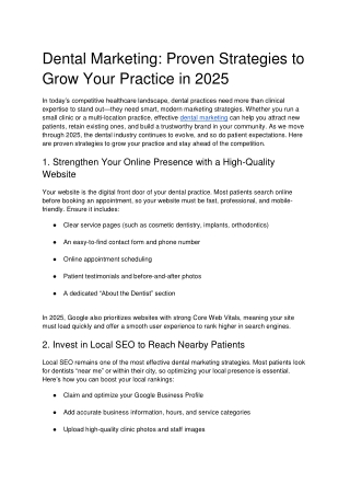 Dental Marketing Proven Strategies to Grow Your Practice in 2025