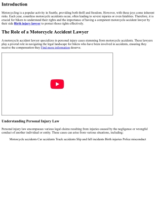 Motorcycle Accident Lawyer: Protecting Bikers' Rights in Seattle