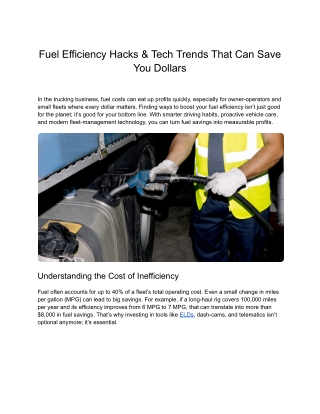 Boost Fuel Efficiency With Smart Fleet Tech & Driving Habits