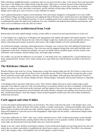 Choosing Shingle Styles in Kitchener: Architectural vs 3-Tab