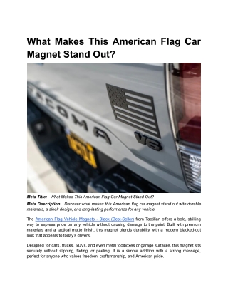 BLOG 4 _ Month 2 _  What Makes This American Flag Car Magnet Stand Out_