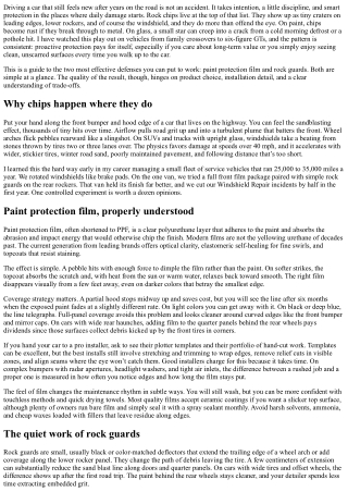 Preventing Rock Chips: Protective Films and Guards