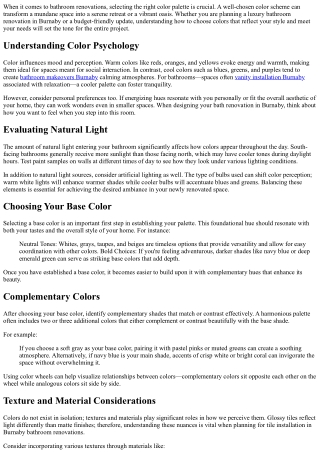 How to Pick the Ideal Color Palette For Your Upcoming Bath Reno!