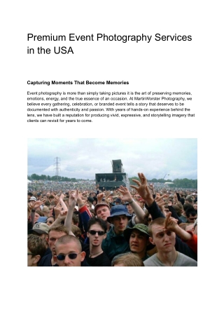 Premium Event Photography Services in the USA