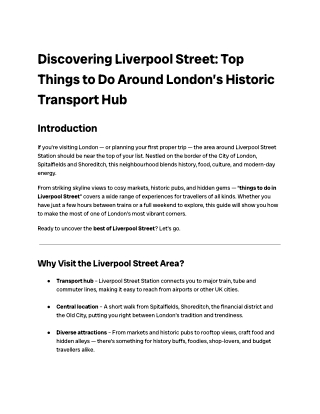 Things to Do in Liverpool Street London | City Tours UK