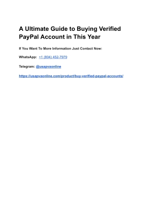 A Ultimate Guide to Buying Verified PayPal Account in This Year