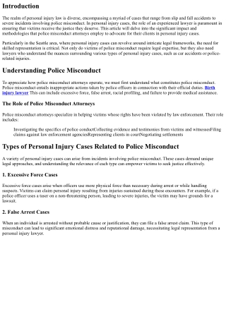 How Police Misconduct Attorneys Fight for Justice in Personal Injury Cases