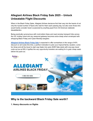 Allegiant Airlines Black Friday Sale 2025 – Unlock Unbeatable Flight Discounts