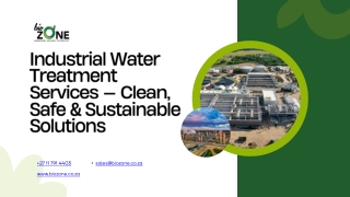 Industrial Water Treatment Services — Clean, Safe & Sustainable Solutions