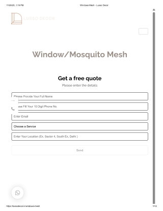 Premium Mosquito Mesh in Delhi at Lusso Decor