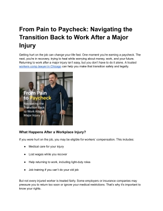 From Pain to Paycheck_ Navigating the Transition Back to Work After a Major Injury