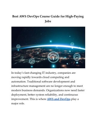 Best AWS DevOps Course Guide for High-Paying Jobs