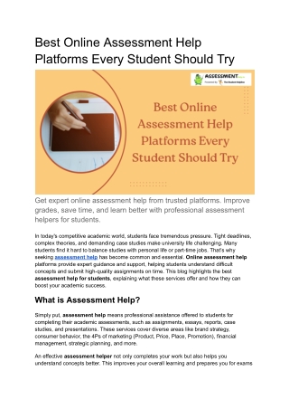 Best Online Assessment Help Platforms Every Student Should Try