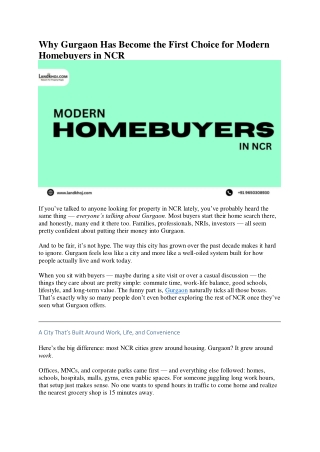 Why Gurgaon Has Become the No.1 Choice for Modern Homebuyers in NCR