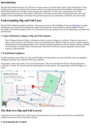 Slip and Fall Lawyer: Holding Property Owners Liable for Negligence