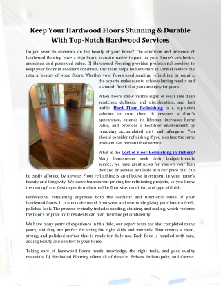 Keep Your Hardwood Floors Stunning & Durable With Top-Notch Hardwood Services