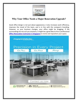 Why Your Office Needs a Major Renovation Upgrade