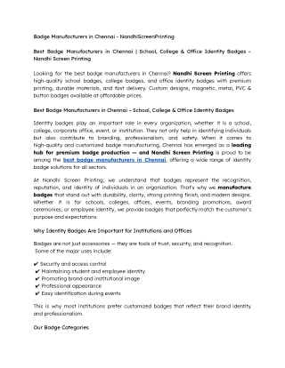 Best Badge Manufacturers in Chennai