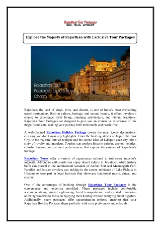 Rajasthan Tour Packages