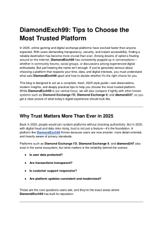 DiamondExch99_ Tips to Choose the Most Trusted Platform