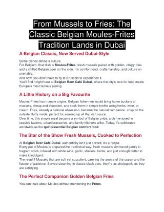From Mussels to Fries_ The Classic Belgian Moules-Frites Tradition Lands in Dubai