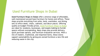 Used Furniture Shops in Dubai