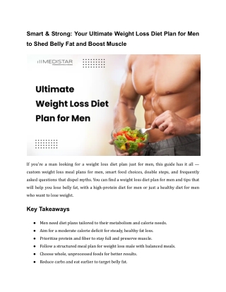 weight loss diet plan for men