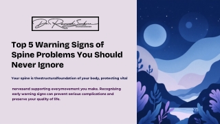 Warning Signs of Spine Problems You Should Never Ignore