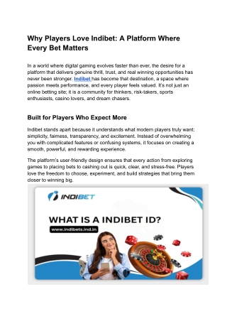 Why Players Love Indibet_ A Platform Where Every Bet Matters