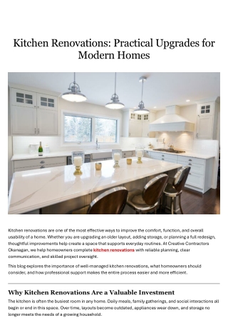 Kitchen Renovations: Practical Upgrades for Modern Homes