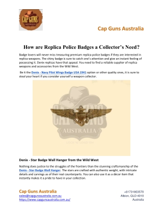 How are Replica Police Badges a Collector’s Need?