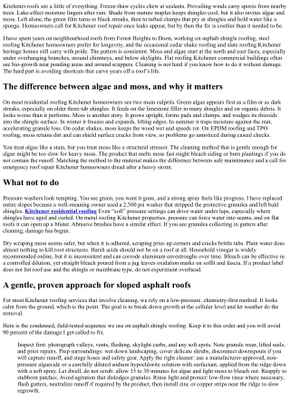 Moss and Algae on Kitchener Roofs: Cleaning Without Damage