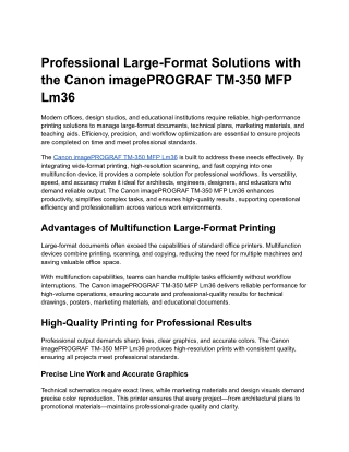 Canon imagePROGRAF TM-350 MFP Lm36