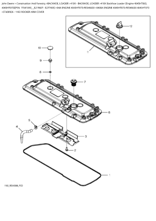 John Deere 410K Backhoe Loader (Engine 4045HT063, 4045HT073) (PIN 1T0410KX__E219607-E277405) Parts Catalogue Manual Inst