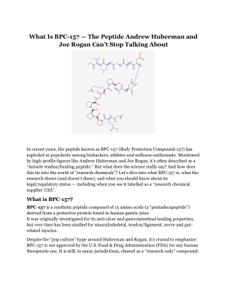 What is BPC 157 - The Peptide Huberman and Rogan Can't Stop Talking About